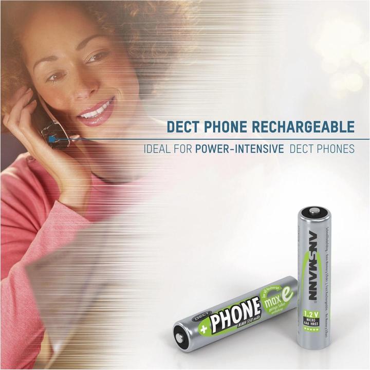 Image du produit Ansmann Pile micro (AAA) NiMH DECT maxi NiMH DECT (1 pcs, AAA, 550 mAh)
