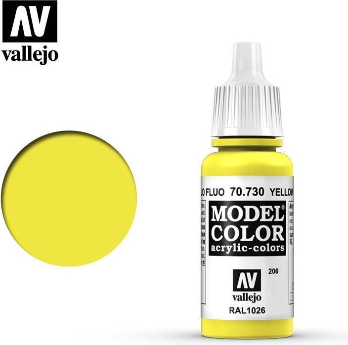 Produktbild Vallejo VAL-70.730 - Model Color Acrylfarbe - Fluorescent Yellow, 17 ml (Fluorescent Yellow, 17 ml)
