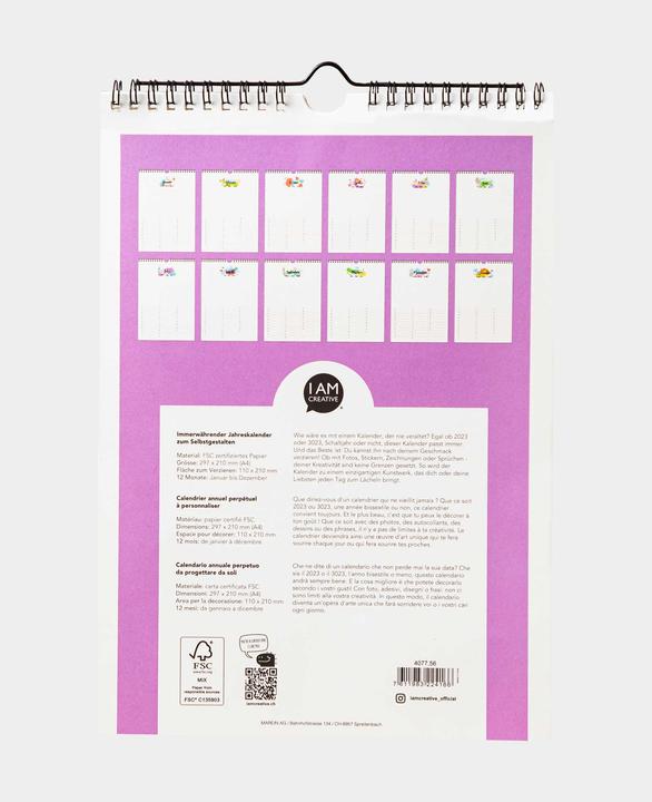 Actual product image I Am Creative Craft calendar, calendar for crafting, A4 (A4)