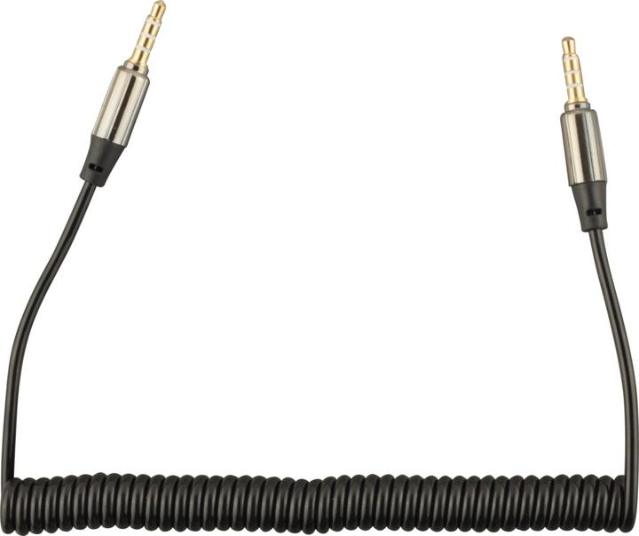 Produktbild PhoneLook Doppelstecker Musik Kabel Ausziehbar AUX 3.5 mm Klinken Anschluss Schwarz