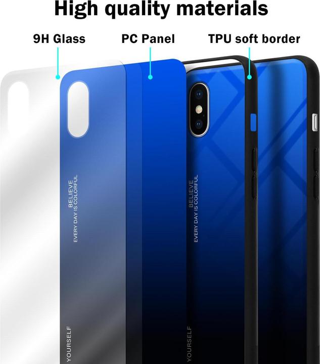 Produktbild Cadorabo TPU 2 Farben Glas Cover (Apple iPhone XS Max)