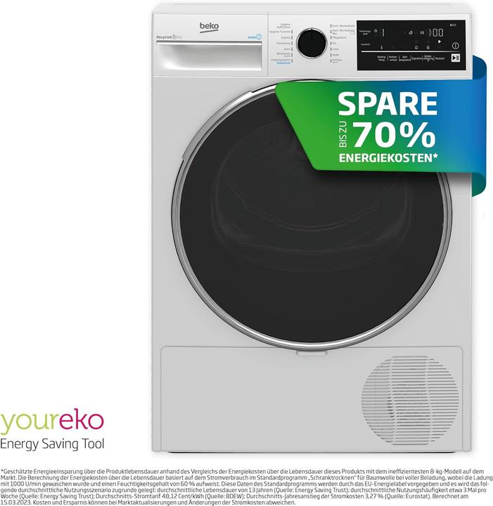 Image du produit Beko B3T42240S (8 kg, Droite)