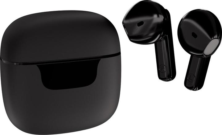 Actual product image Vivanco TWS Bluetooth headphones with LED display case, black (20 h, Cable)
