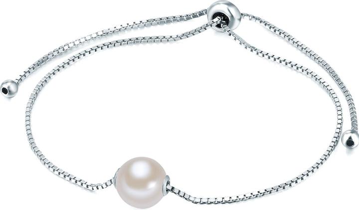Produktbild Valero Pearls Damen Sterling Silber Süsswasser-Zuchtperle silber 14,0 - 22,0 cm, flexibel einstellbar - 10882 (22 cm, Sterling Silber)