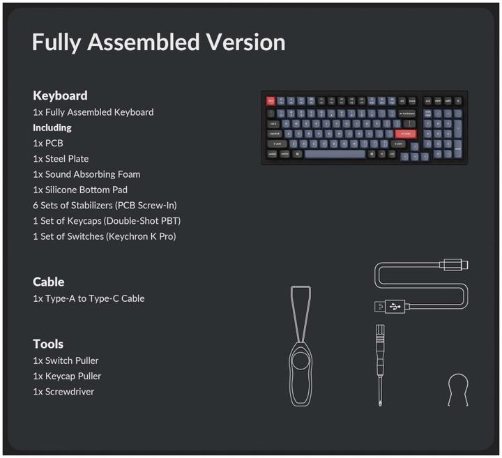 Produktbild Keychron Key K4Pro 96% Alu RGB Key Red H K4P-H1-DE (DE, Kabellos)
