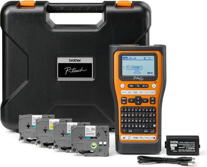Actual product image Brother PT-E560BTSP Electrician Labelling Kit, integrated Bluetooth and automatic cutter (Up to 24 m