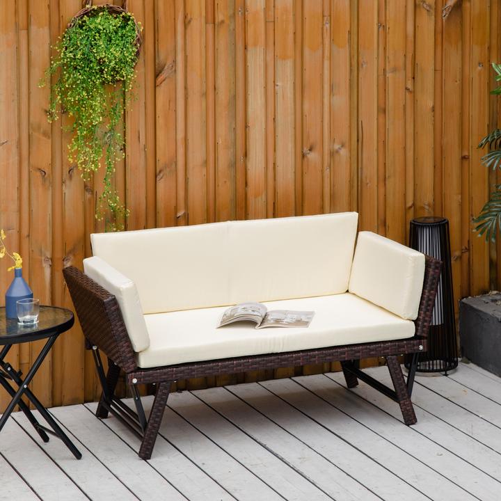 Image du produit Outsunny Canapé de jardin avec accoudoirs pliables
