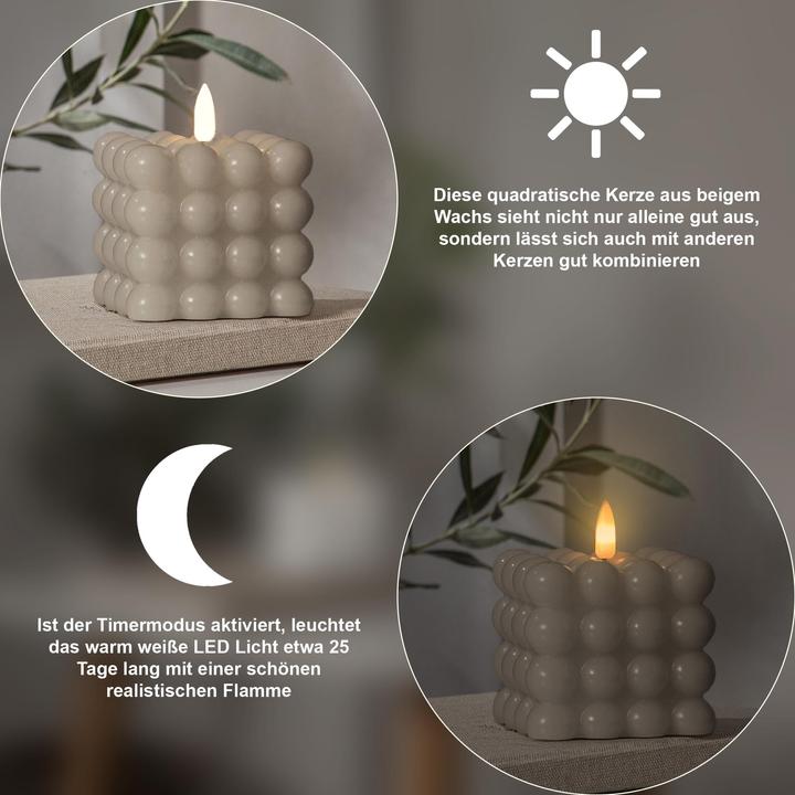 Produktbild Star Trading Bubble Kerze | LED Kerzen mit Timerfunktion | LED Kerzen flackernde Flamme | Bubble Ker (2 x)