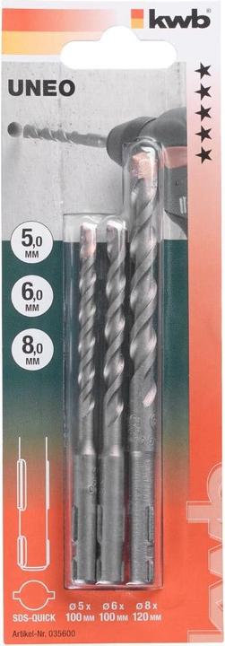 Actual product image kwb Concrete drill bit for BOSCH UNEO, 3 pcs. (0.8)