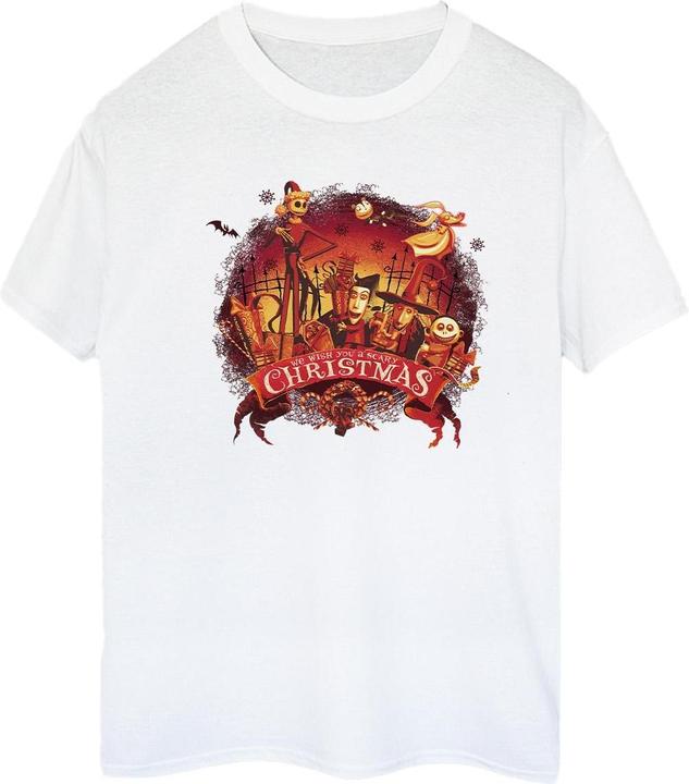 Actual product image Disney Womens/Ladies The Nightmare Before Christmas Scary Christmas Cotton Boyfriend T-Shirt (XL)