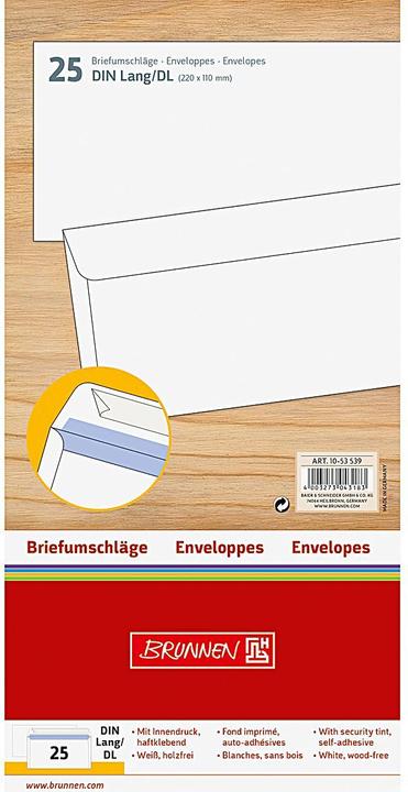 Produktbild Briefumschlag DL (220 x 110 mm, 25 x)