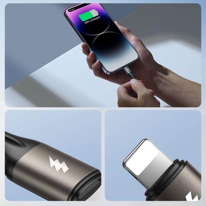 Image du produit Joyroom Light-Speed ​​​​Series SA25-AC6 Câble de transfert rapide USB-A / USB-C 100W 2m - Noir (2 m)