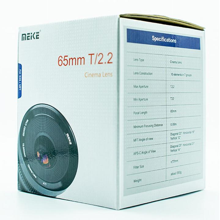 Actual product image Meike 65 mm T/2.2 SE (Sony E, APS-C / DX)