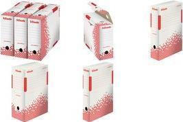 Actual product image Dymo SPEEDBOX archive box, DIN A4, white/red,(W)80 mm made from 100% recycled cardboard, 100% recyclable. (A4)