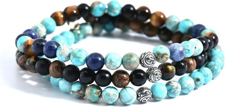 Produktbild Balibay Davin (20.50 cm, Lapislazuli, Onyx, Falkenauge, Edelstein, Holz, 925 Sterlingsilber, Jaspis, Turmalin)