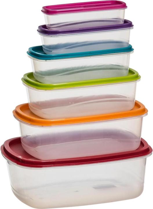 Produktbild JTI Bunte Aufbewahrungsboxen im 6er-Pack - Mehrfarbig