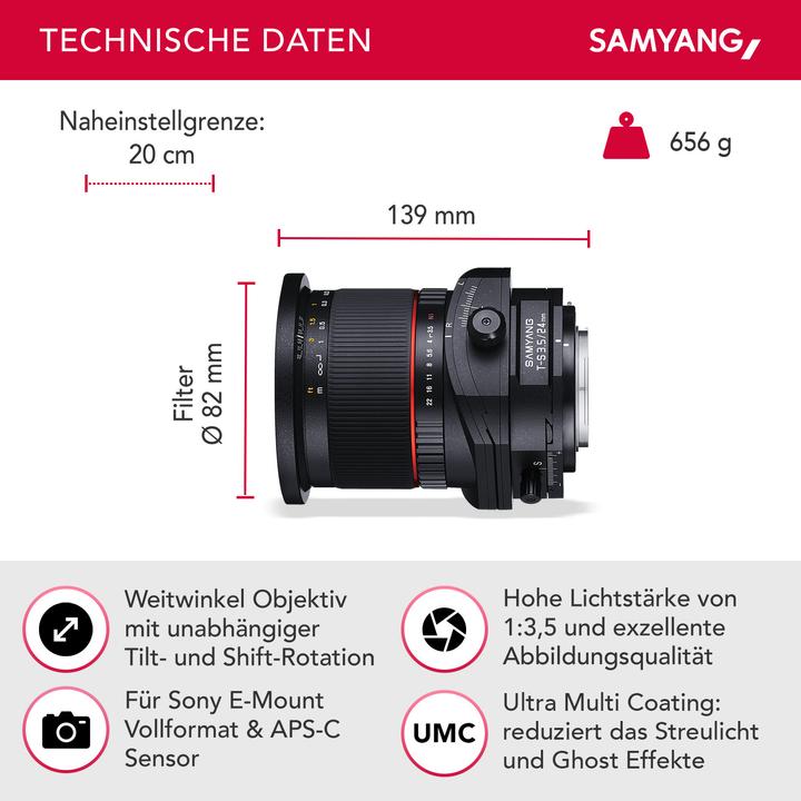 Actual product image Samyang 24mm f/3.5 ED AS UMC Tilt/Shift, Sony E (Sony E, full size)