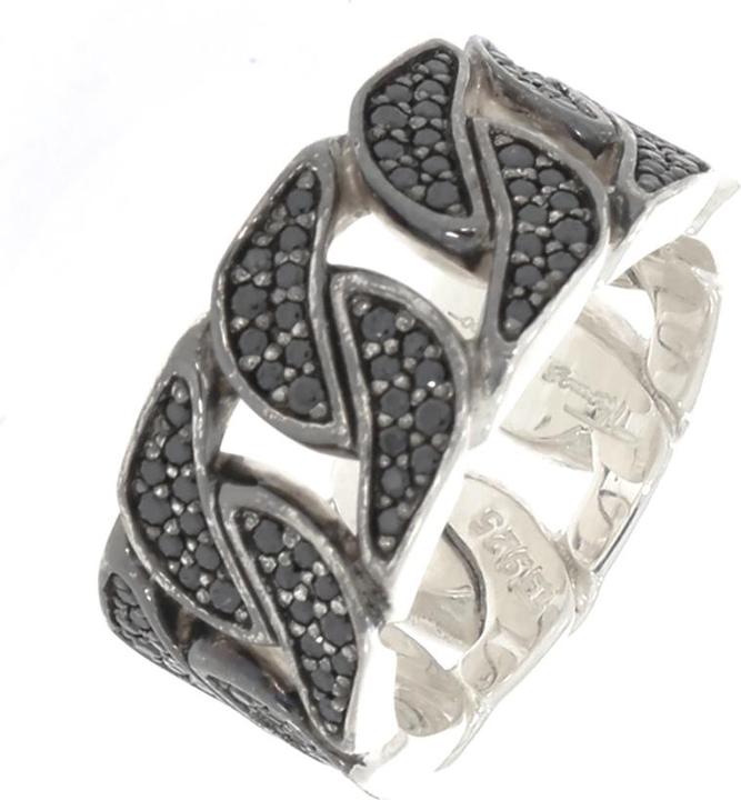 Actual product image Thomas Sabo Ring links with black zirconia TR1932-051-11 (56, 925 Silver)