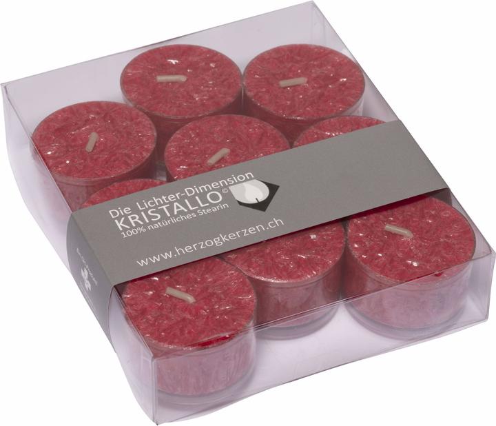 Actual product image Herzog Kerzen Tealights Kristallo Ø 4 cm 9 pieces, Ruby (9 pcs.)