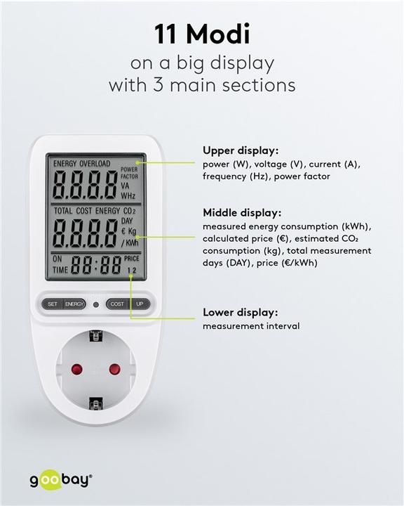 Actual product image Goobay Digital energy cost meter Pro