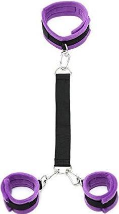 Actual product image Rimba Soft Bondage Collar with Handcuff