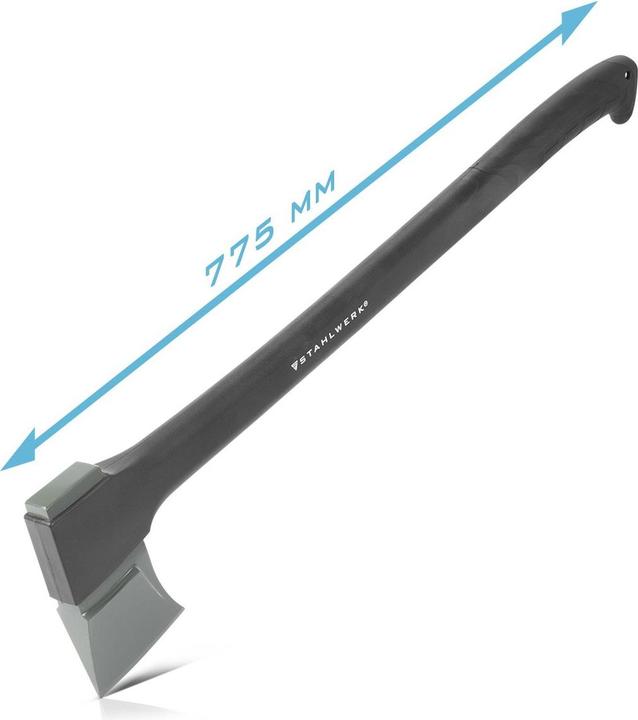 Actual product image Stahlwerk Axe Ca-775 St 775 mm Forestry Axe Made Of Carbon Steel With Fibreglass Handle