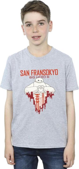 Actual product image Disney Boys Big Hero 6 Baymax San Fransokyo Heart T-Shirt (140, 146)