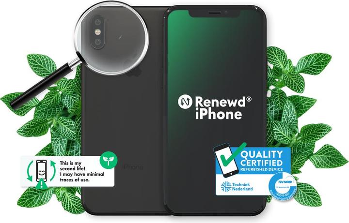 Actual product image Renewd iPhone X (64 GB, Grey/anthracite, 5.80", 12 Mpx, Single SIM, A / Like new)