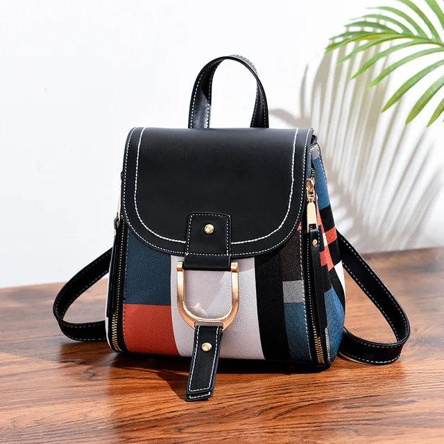Image du produit Only-Bags.Store Sac à dos Splice en cuir PU à carreaux sac à dos multifonctionnel sac à dos adolescent sac d'école