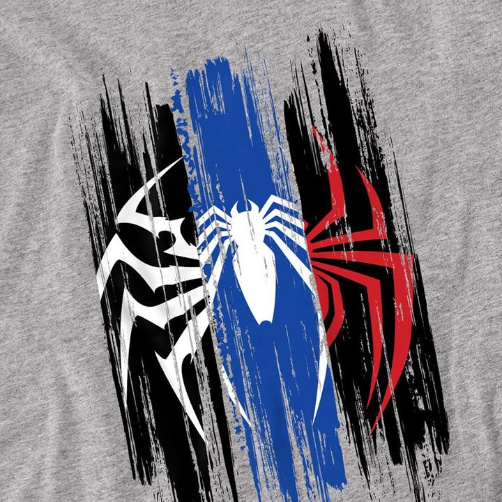 Actual product image Spider-Man 2 Unisex Adult Gamerverse Stripes Spider T-Shirt (M)