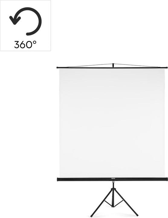 Immagine prodotto Hama Schermo con treppiede, 180 x 180 cm, 2in1, dispositivo mobile, tubo telescopico, bianco (100.39", 1:1)