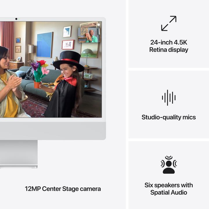 Produktbild Apple iMac 2024 (M4, 16 GB, 256 GB, Apple M4 8-Core)
