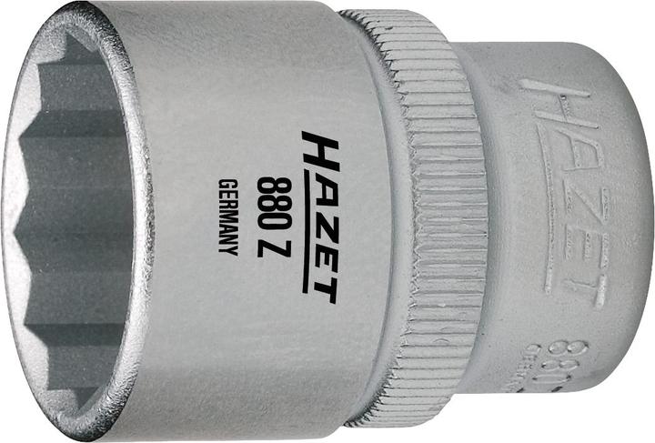 Actual product image HAZET Socket ∙ 12-point 880AZ-3/4 ∙ Square, hollow 10 mm (3/8 inch) ∙ Outside 12-point traction pro… (3/4")