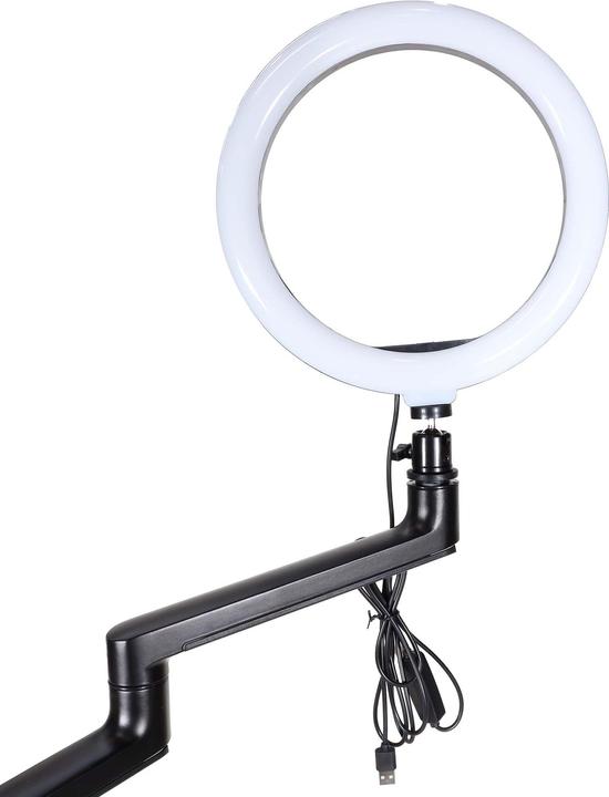 Image du produit Wiltec trépied 4en1 support de téléphone portable enroulable lumière annulaire installation de streaming (Matières plastiques, Métal)