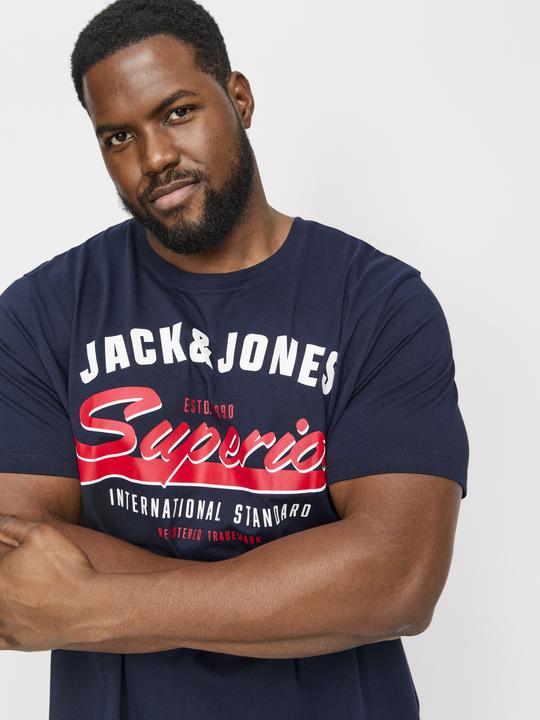 Actual product image Jack & Jones Jjelogo Tee Ss O-Neck 2 Col Aw24 S Pls (7XL)