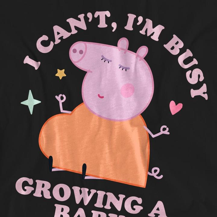 Actual product image Peppa Pig Unisex Adult Busy Growing A Baby Mummy Pig T-Shirt (L)