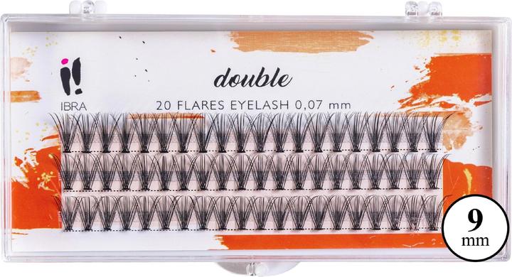 Actual product image Ibra DOUBLE 0.07-C-9 mm eyelash tuft 1op. (Artificial eyelashes)