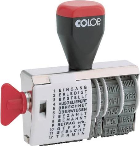 Colop Tampon encreur à bande de mots 04000 WD Variotext avec date
