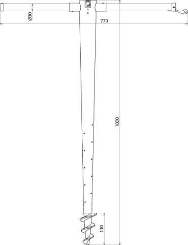Image du produit Dehn 644000 Tube de mise à la terre avec spirale de forage L 1000mm amovible
