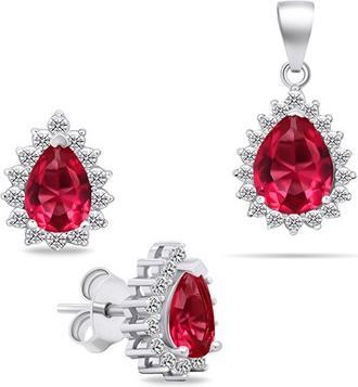 Brilio Charmantes Silberschmuck-Set mit Zirkonen SET226WR (Ohrringe, Anhänger)