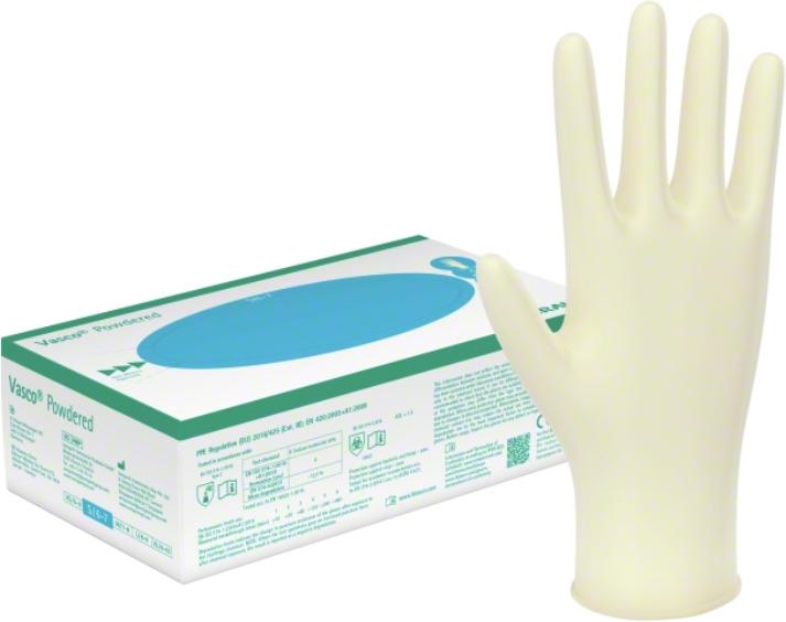 Actual product image B.Braun VASCO examination gloves large/ 8-9 powdered, 100 pcs HAS (L)