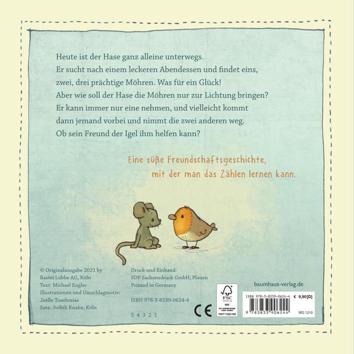 Immagine prodotto Hase, Igel und 1, 2, 3 Möhren (Pappbilderbuch) (Tedesco, Michael Engler, 2021)