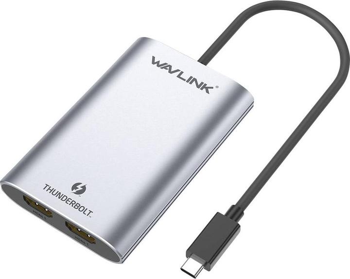 Produktbild Wavlink WS-UTA02H Thunderbolt / HDMI Adapter (1x Thunderbolt - 2x HDMI®) Space Grau eindrähtig 50cm (HDMI, Thunderbolt, 50 cm)