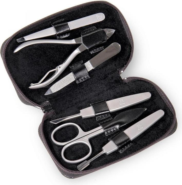 Immagine prodotto Sacher TR100R.0104 - Astuccio per manicure da 6 pezzi Set per manicure in pelle nera