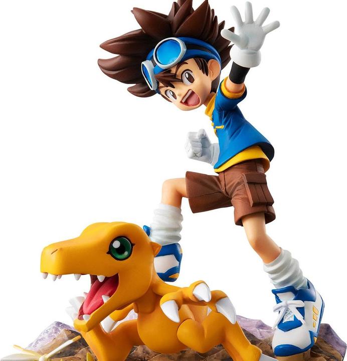 Actual product image Megahouse Digimon Adventure G.E.M. Series statuette PVC Taichi Yagami & Agumon 20th Anniversary 12 cm