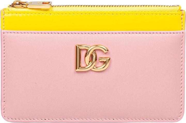 Dolce & Gabbana leather card holder color yellow and pink