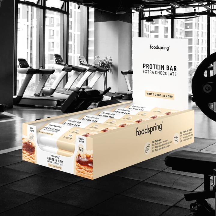 Image du produit Foodspring Protein Bar Extra Chocolate (Amande chocolatée blanche, 1 pcs, 540 g)