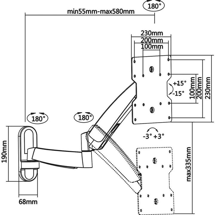 Immagine prodotto myWall HL 11-2 supporto da parete per TV full-motion per schermo (Muro, 42.01")