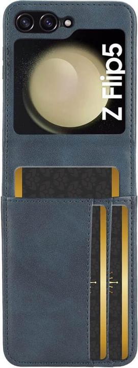 Produktbild Cover-Discount Galaxy Z Flip5 - Etui Hülle mit Kartenfächer blau (Samsung Galaxy Z Flip5)