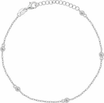 Image du produit Brilio Silver - Silver leg bracelet with zircons ANK107W